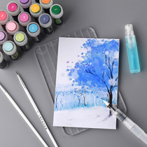 Dyeing tool Color ink dyeing card set Bookmarking Material Diy Set New Handmade Gold powder Handmade Diy Ink Acrylic board Toolkit Template Pen Card for beginners