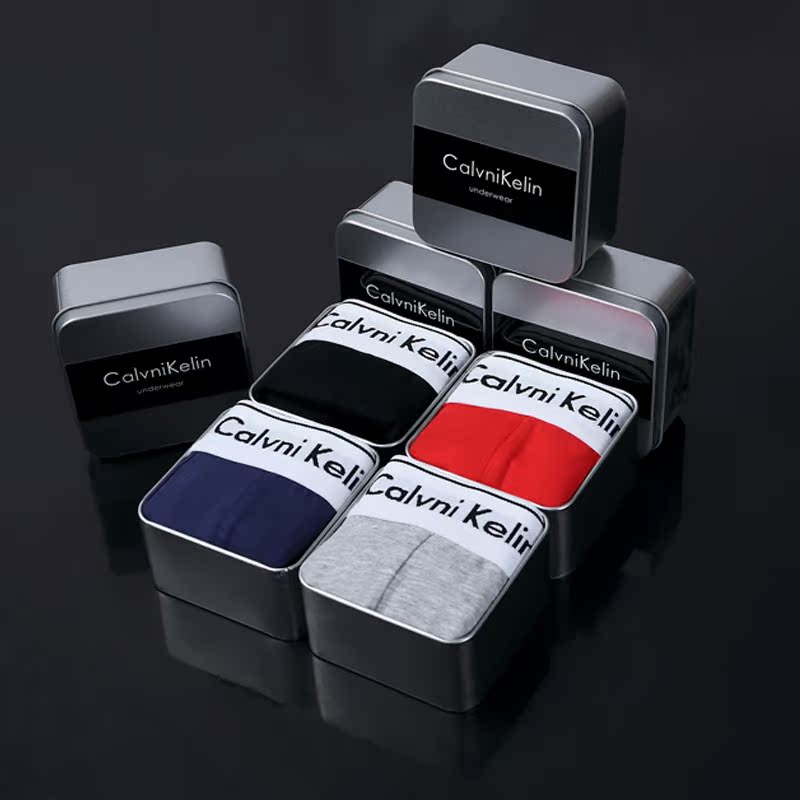 Calvnikelin 4-Pack Men's Underwear, Boxer Briefs, Pure Cotton, Trendy and Personalized Underwear, Breathable Shorts