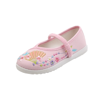 Spring new style girls Hanfu shoes old Beijing cloth shoes baby girls Chinese style cloth shoes childrens retro embroidered shoes