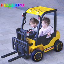 FELLERPU Childrens excavator forklift carrying car kids big number engineering car for sitting people electric toy car