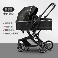 Тип детская коляска Золотое звездное небо (черная труба) [с подарком]