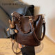Clever&Ketch niche high-end portable bucket bag for women 2025 new retro versatile crossbody bag
