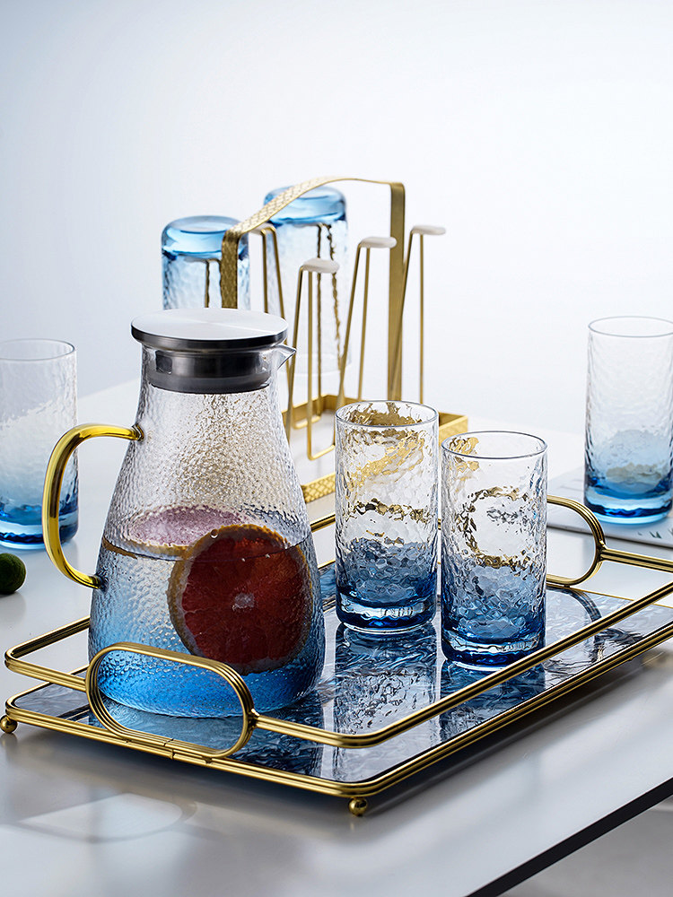 High-value Nordic cold water pot Japanese large capacity boiling water cup Creative glass cold water pot High temperature resistant teapot set