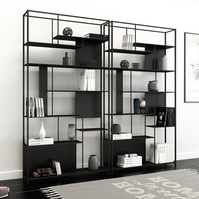 Iron Art Partition Shelf Nordic Decoration Living Room Office Partition Creative Hollowed-out Minima Floor Bookshelf Screen