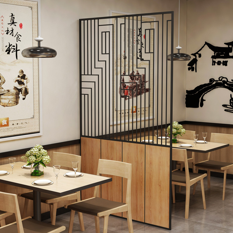 Industrial style dining room card holder green plant low partition flower frame wrought iron fence bar hotpot restaurant screen decoration hollow