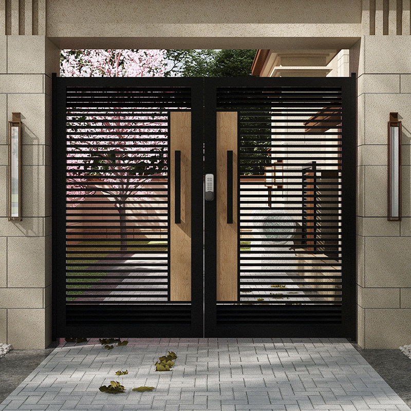 Wrought iron door courtyard door villa door shutter entry door garden door modern minimalist country single double door custom