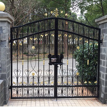 Courtyard Doors European-style Outdoor Villa Iron Art Gate Entrance Double Open Door Rural Fence Door Entrance Door-to-door Custom