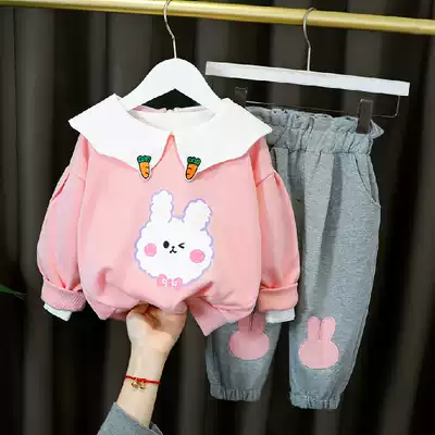 Baby clothes spring dress children's suit two-piece girl 1 year and a half 2 baby cute princess Super foreign pie spring coat