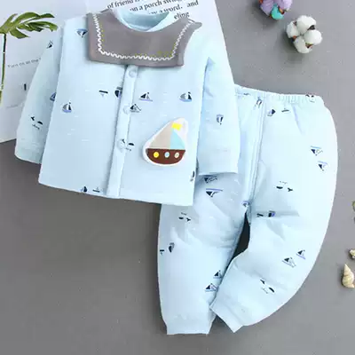 Newborn baby clothes Autumn and winter full moon boy female baby princess super ocean two-piece suit cotton jacket