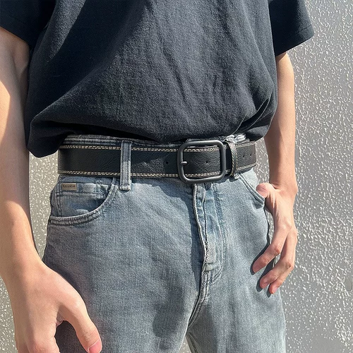 Мужской ремень, универсальный костюм для отдыха для школьников, брендовые штаны, простой и элегантный дизайн