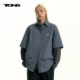 TGNS trendy brand fake two-piece two-wear shirt spring black retro American loose casual versatile couple jacket