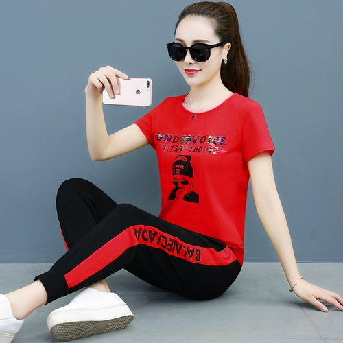 Летний спортивный костюм, комплект для отдыха для школьников, в корейском стиле, свободный крой, оверсайз