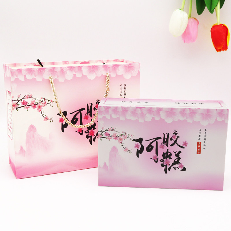 Ejiao cake gift box tote bag gift box packaging box one pound box handmade 500g half catty 250g