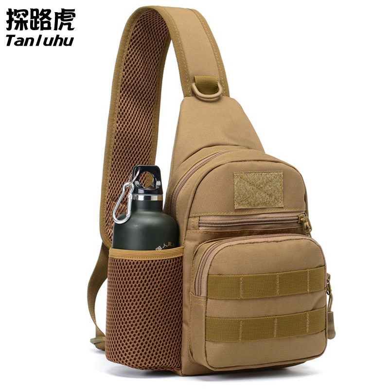 Exploring Road Tiger Tactical Chest Bag Men's Single Shoulder Inclined Satchel Outdoor Camouflated Waterproof Multifunction Pocket Road Submarbles Slingshot Bag