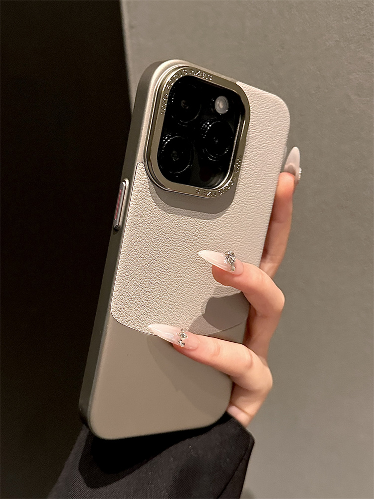 【Visoka kvaliteta】 Kožna titan siva telefonska maska iphone15 Novi iPhone 15Promax Premium 13 kompleta 14 Anti-Drop 12 Silikonska_voghion.com