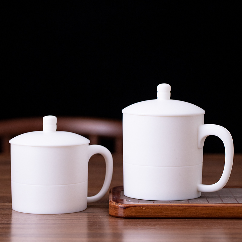 Taiya Tea Cup Tea Separation Ceramic Filter Green Tea Cup Men and Women White Ceramic Tea Cup Couple Set