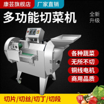 School canteen multifunctional electric cutting machine double-headed vegetable and potato automatic shredding diced kitchen cutting machine