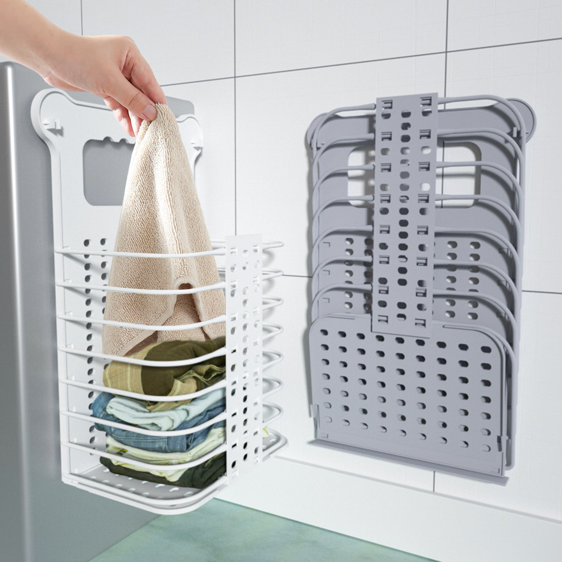 Dirty laundry basket Folding Home Bathroom Dirty Laundry Basket Containing basket Dressing room for changing washing clothes Clothing Barrel Wall Wall-mounted