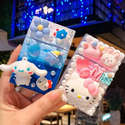 Кремовый креативный мультяшный милый портативный пластиковый портсигар ручной работы, подарок на день рождения