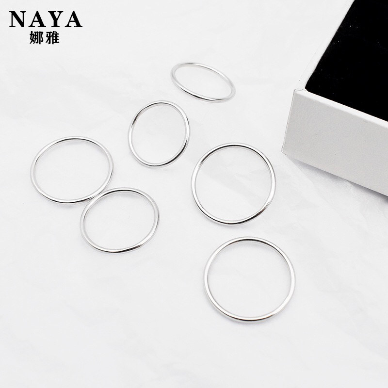 Sterling silver aperture ring Japan and South Korea simple thin line ring women's cold style ins single ring plain ring 2020 does not fade