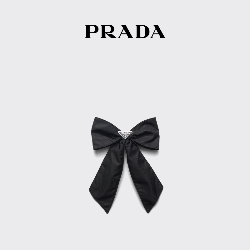 Prada Women's Metal Logo Embellished Re-Nylon Hair Clip Hair Accessory