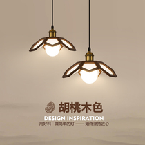 New Chinese Meditation Chandelier Chandelier Dining Room Light Tea Room Retro Gangway Hallway Hallway SOLID WOOD SOLAR-STYLE FOLK SLEEPING SMALL CHANDELIER