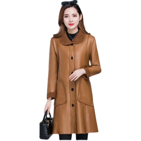 海宁皮衣设计师款绵羊款皮衣外套韩版大码显瘦秋冬款