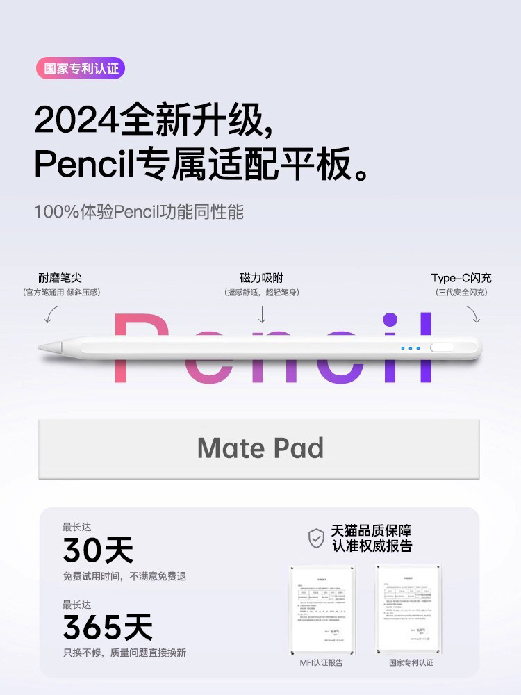 Gax Three-Generation Tablet Stylus Matepad11 Capacitive Pen Suitable for Huawei Matepadpro Touch Pencil Second Generation Universal Pro Anti-Accidental Touch Screen Pen Air Hand-Drawing Mpencil