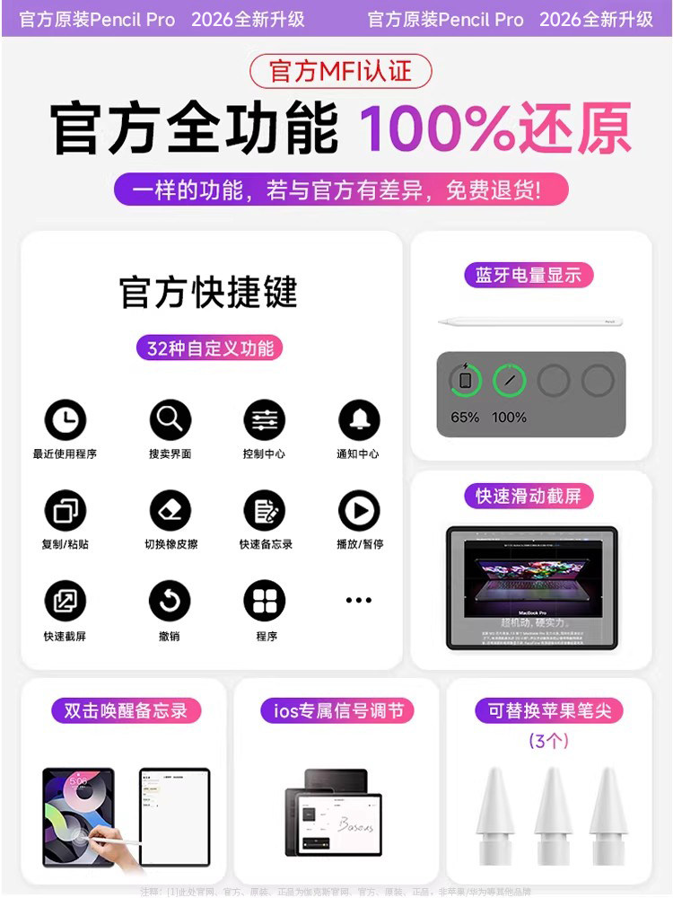 Suitable for Apple Pencil Capacitive Pen, Apple Pencil Second Generation, iPad 11 Stylus, 10Th Generation Air 6 Pencil, Touch Screen, iPad Pro Tablet iPad Pencil Touch Screen