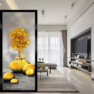 Customized art glass simple modern screen partition home decoration living room double-sided frosted transparent craft entrance wall