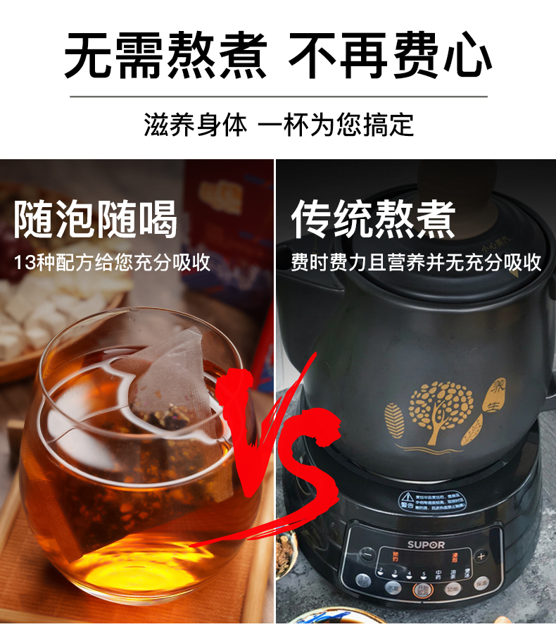 北京同仁堂 人参桂圆八宝茶 女人补气养血暖宫 5g*24袋 图5