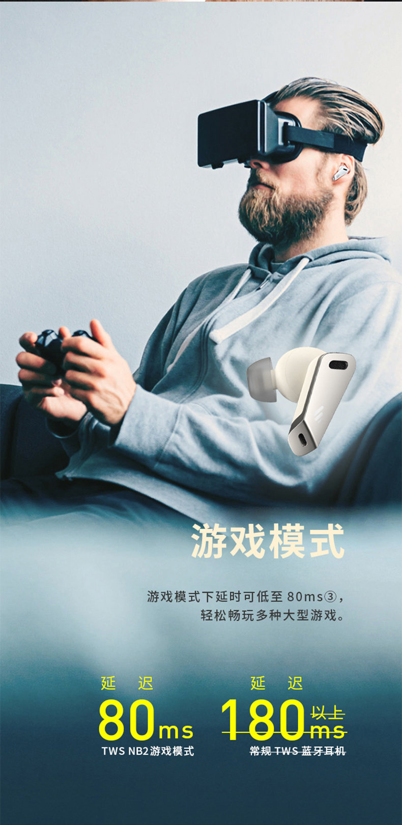 超高性价比 漫步者 TWS NB2 主动降噪真无线蓝牙耳机 图10