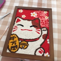 New multi-paragraph creative DIY handmade pulp painting material bag for chaise cat decoration Fill color cartoon animal hand painted color mud