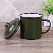 New enamel cup with cover large capacity nostalgic classic enamel water glass home children old vintage enamel mug set