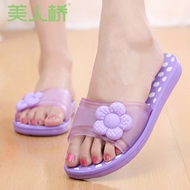 Candy-colored flower slippers women's summer beauty bridge slippers home with deodorant foam light non-slip wear sandals