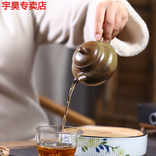 Chai -burning giln поворотная чайная чайная керамика падающая серая глазурь