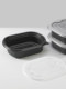 Saizhuo Disposable Lunch Box for Takeaway Fast Food, Double-Layered Inner Lining, Divided Packaging Box, Fried Rice Bento Box, Black