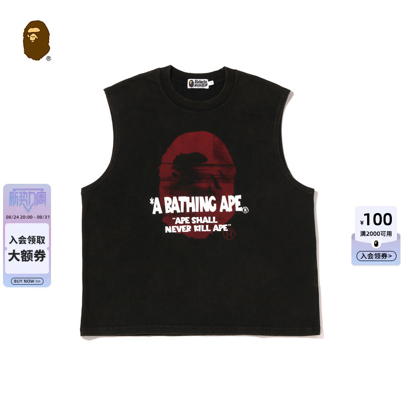 Bape Men's Clothing 2026 Autumn and Winter Vintage Style Ape Letter Print Vest 301081R Bape Men's Clothing 2026 Autumn and Winter Vintage Style Ape Letter Print Vest 301081R