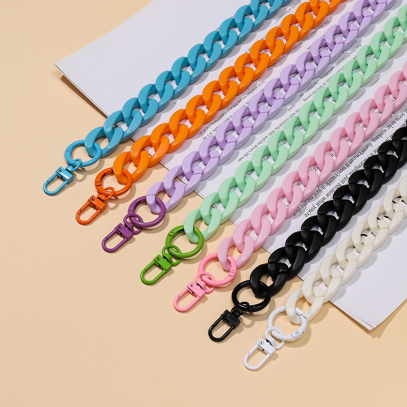 Acrylic Woven Crossbody Bag Shoulder Strap Chain Double-Ended Alloy Spring Clasp Handmade LAOSHU DIY Accessories