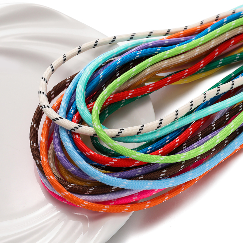 5mm Colorful Jump Point Polyester Core-Spun Round Cord Paracord for Handmade DIY Keychains, Weaving, Hanging Ornaments, and Beading