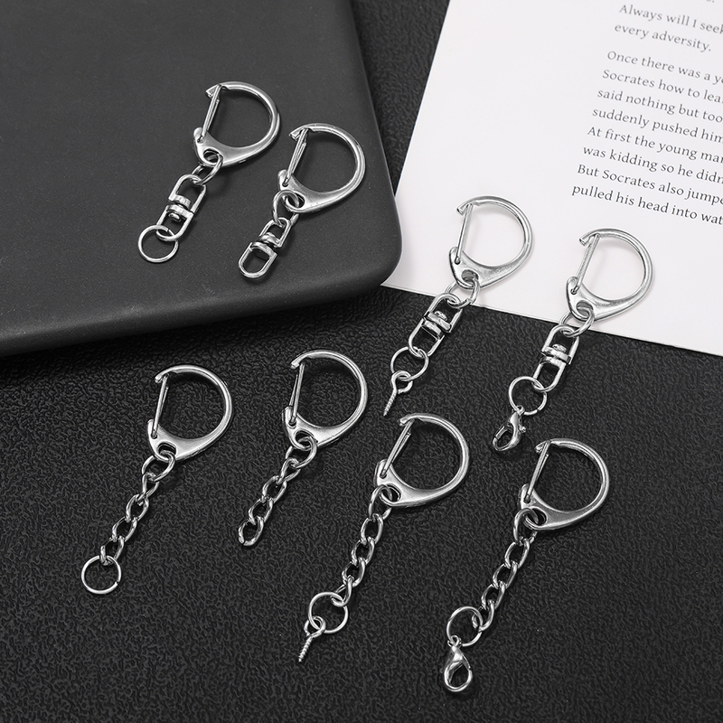 D-Shaped Lobster Metal Keychain Key Ring Chain Handmade DIY Bag Doll Connector Pendant Hanging Accessory