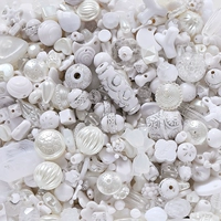 Белые бусины, широкая цветовая палитра, 20 грамм