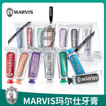 Imported from Italy Marvis toothpaste travel size mint family gift box stain removal bright white portable 25ml