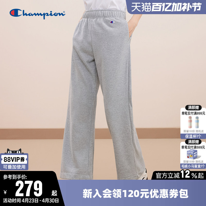 Champion Women's Sweatpants Spring American-Style Embroidered Small C Logo Casual Straight Pants Simple Loose Pants