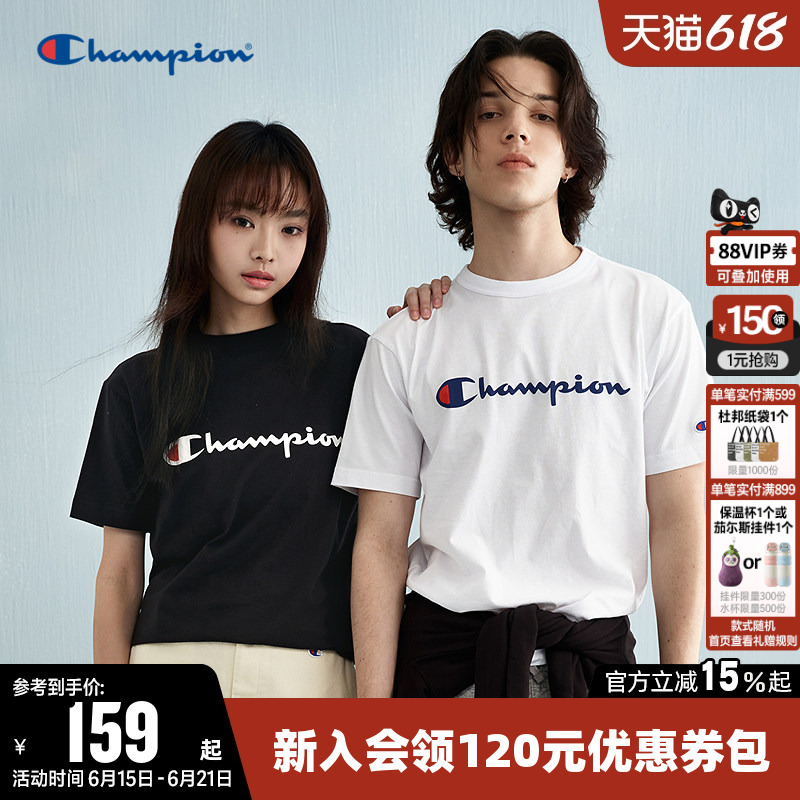 Champion T-Shirt for Women 2026 Summer New Casual Couple Trendy Brand Pure Cotton Sports Short-Sleeved Top for Men
