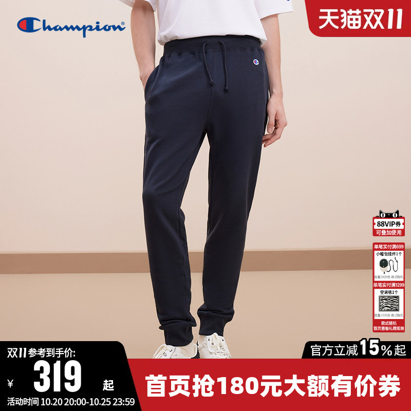 Champion Men's Long Pants Autumn American Style Solid Color Embroidered Logo Jogger Casual Knit Sports Pants Trendy