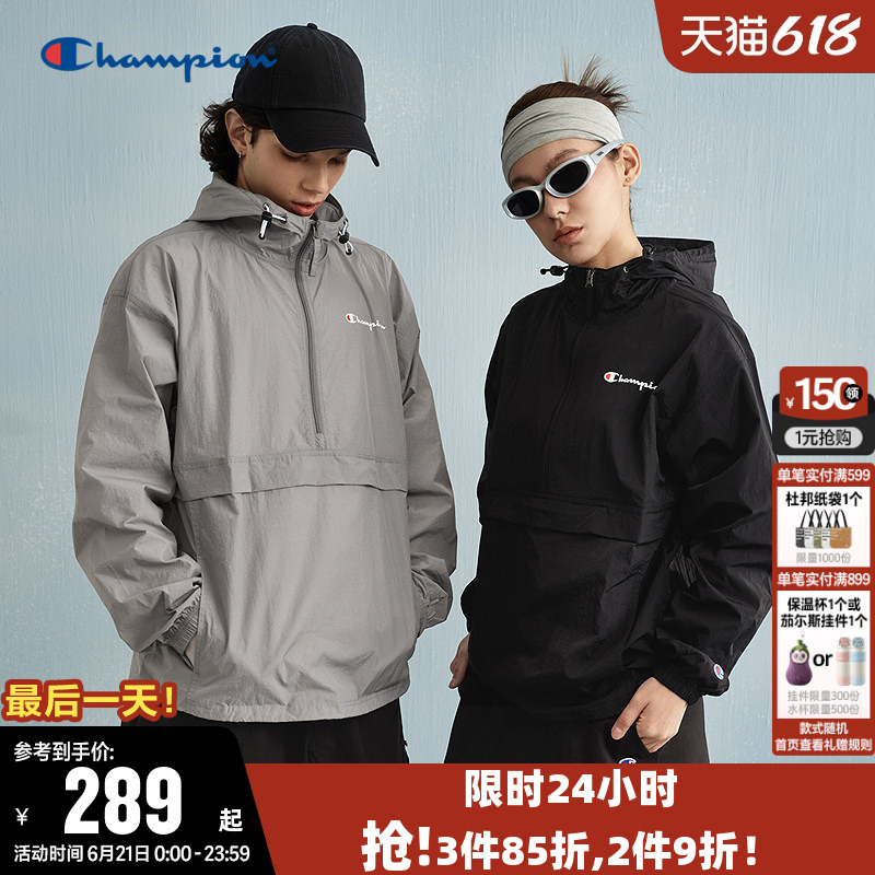 Champion Jacket for Women, Spring Couple's Hooded Half-Zip Retro Casual Sports Pullover Jacket for Men, Trendy Champion Jacket for Women, Spring Couple's Hooded Half-Zip Retro Casual Sports Pullover Jacket for Men, Trendy