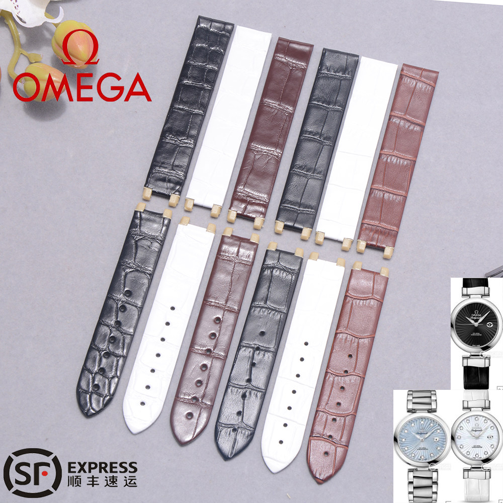 Applicable to Omega Butterfly Crocodile Leather Strap Women 16mm Conveyol Omega 425 32 34 Leather Strap