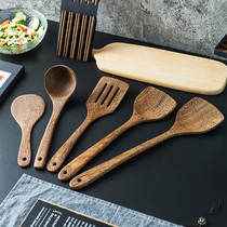 Home Cutlery Spoon Suit Wooden Pan Spade Rice Spoon Combo Large resistant Tonspoons Day Kitchen Accessories