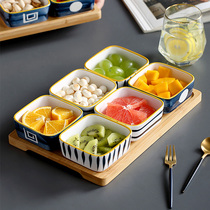 Fruit tray Living room Home Candy Tray Delicate Fruit Pan Creative Day Style Snack Dish divided Personality Dried Fruit Pan
